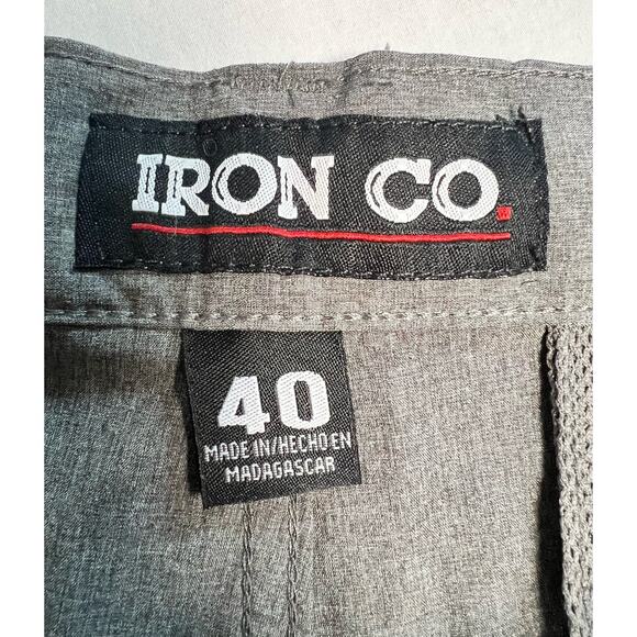 IRON CO Hybrid Cargo Shorts‎ Mens 40 Gray 4 Way Stretch 11 inch Inseam - Picture 11 of 12